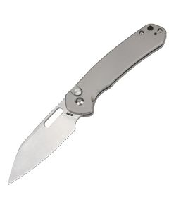 CJRB Pyrite, Warncliffe AR-RPM9 Blade steel, Titanium Handles, Button Lock ~ J1925A-TI