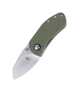 Kizer Contrail, 154CM Sheepsfoot Blade, Green G10 Handles ~ V2540C2