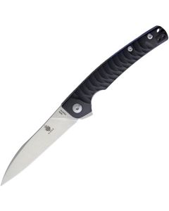 Kizer KIV3457N1 Splinter N690 Stonewashed Blade, Black G10 Handles