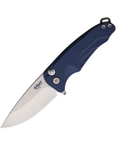 Medford Smooth Criminal Button Lock, S35VN Blade Steel, Blue Alu: Scales