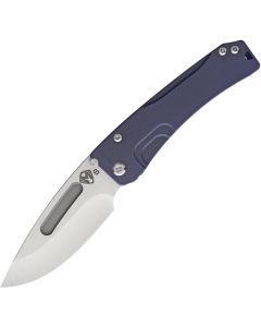 Medford Slim Midi Framelock, S35VN Blade Steel, Blue Anodized Titanium Scales