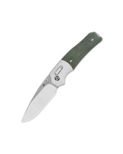 QSP Vault GlydeLock, Green Micarta Handle, 14C28N Satin Blade ~ QS157-B1