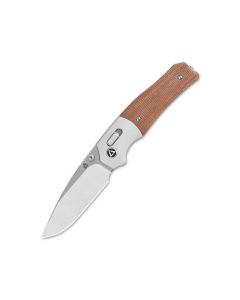 QSP Vault GlydeLock, Tan Micarta Handle, 14C28N Satin Blade ~ QS157-C1