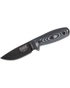 ESEE Knives ESEE-3PMB-002 Black Plain Edge, 3D Machined Gray/Black G10 Handles, Black Sheath