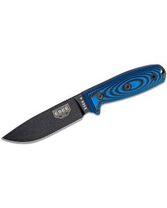 ESEE Knives ESEE-4PB-008 Black Plain Edge, 3D Blue/Black G10 Handles, Black Sheath
