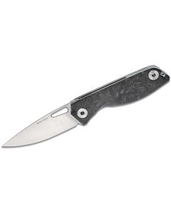 Real Steel Knives Sidus, D2 Satin Drop Blade, Luminous Carbon Fibre Shred Handles ~ 7462