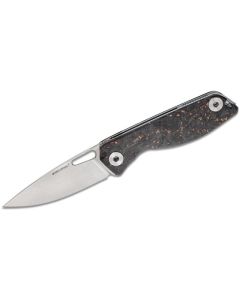 Real Steel Knives Sidus, D2 Satin Drop Blade, Copper Carbon Fibre Shred Handles ~ 7463