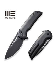 WE KNIFE Mini Malice Button Lock, Flipper, Black Titanium Handle, CPM 20CV Blade ~ WE054BL-1