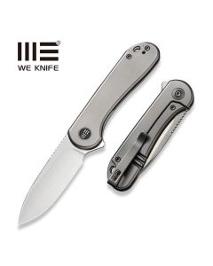 WE KNIFE Elementum Flipper, Grey Ti Scales with Satin CPM 20CV Blade - WE18062X-1