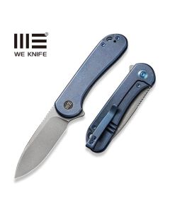 WE KNIFE Elementum Flipper, Blue Ti Scales with Stonewash CPM 20CV Blade - WE18062X-2