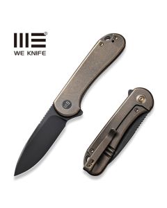 WE KNIFE Elementum Flipper, Bronze Ti Scales with Black CPM 20CV Blade - WE18062X-4