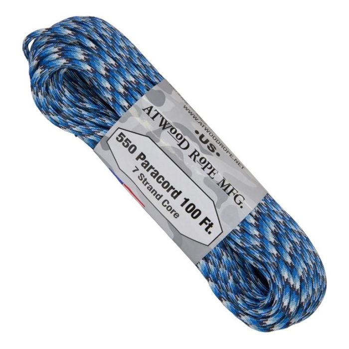 Atwood 550 Cord Paracord 100ft - Blue Snake