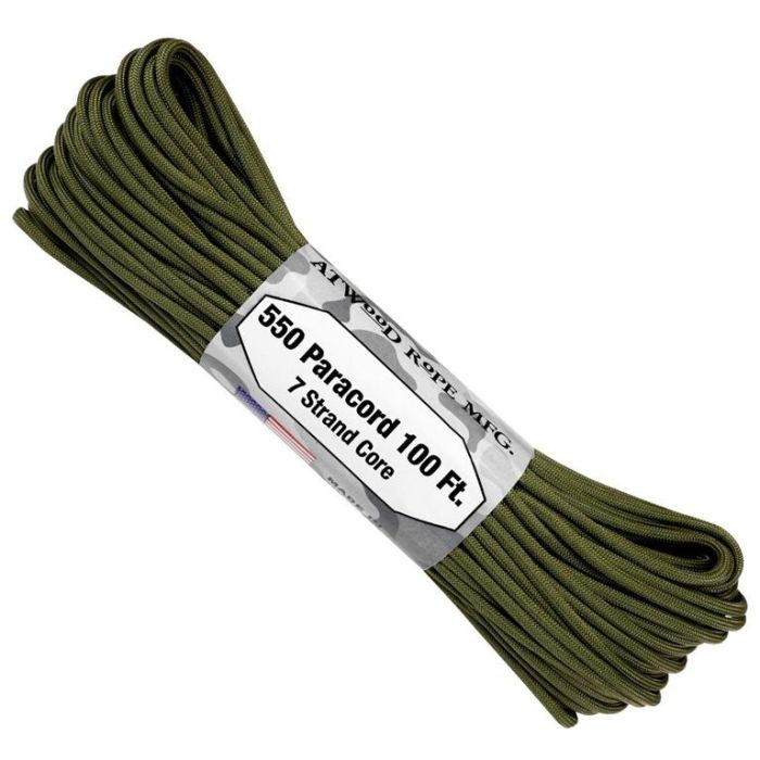 Atwood 550 Cord Paracord 100ft - Olive Drab