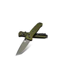 Benchmade 537GY-1 Bailout M4 Gray Cerakote Plain Tanto, Green Aluminium Handle
