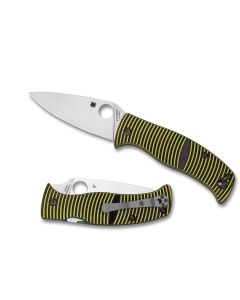 Spyderco Caribbean G-10 Black/Yellow Leaf plain edge ~ C217G
