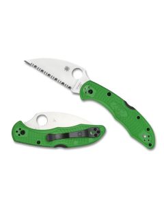 Spyderco Salt 2 Green FRN, LC200N Wharncliffe blade, serrated edge ~ C88FSWCGR2