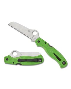 Spyderco Atlantic Salt Green LC200N Serrated Edge ~ C89FSGR