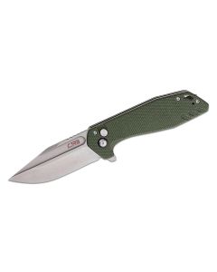 CJRB Riff, AR-RPM9 Blade steel, Green Micarta Handles, Button Lock ~ J1928-MGN