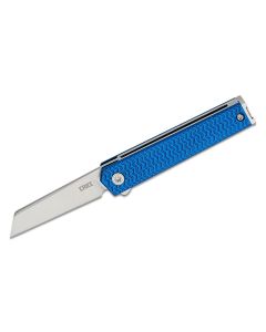 CRKT 7083 Richard Rogers CEO Microflipper, 12C27 Satin Sheepsfoot Blade, Textured Blue Aluminum Handles