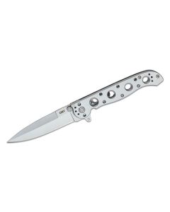 CRKT M16-03SS Kit Carson Flipper Frame Lock, Bead Blast Spear Point Blade, Stainless Steel Handles