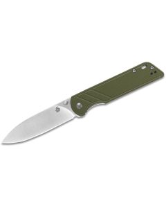 QSP Parrot, Green G10 Scales, D2 Satin Blade, Version 2 ~ QS102-B