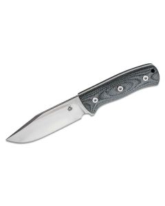 QSP Bison, Denim Jean Micarta Scales, D2 Fixed Blade Blade ~ QS134-B