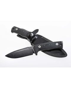 LionSteel T5, Black Micarta, Black stonewash Finished Blade